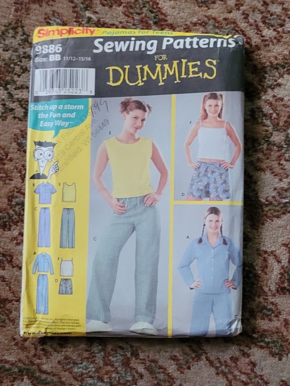 Simplicity Sewing Patterns Dummies Pajama Set